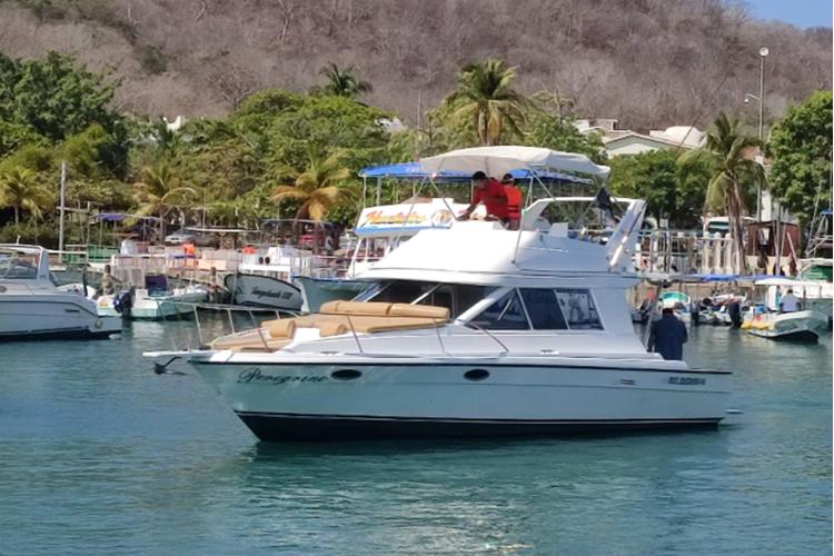 Tour de Bahías Huatulco Renta De Yates, Privados. Yate Peregrina de 38 pies en Huatulco. Recorrido en Yate en Huatulco. Tour Puesta de Sol en Yate Huatulco Oaxaca. Yates para pesca en Huatulco Oaxaca